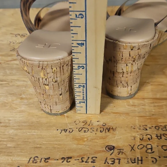 Tan and Brown Leopard Print Sandals with Platform Sole - Picture 8 of 8